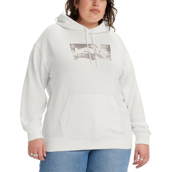 Levi's 524880040 Women's Plus Sz 4XL White Graphic Logo Hoodie Sweatshirt $60 - Picture 1 of 5